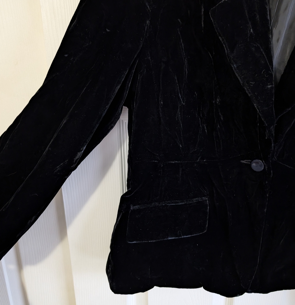 NWT Apt 9 Black Crushed Velvet Dress Jacket Size 14 - Picture 4 of 9